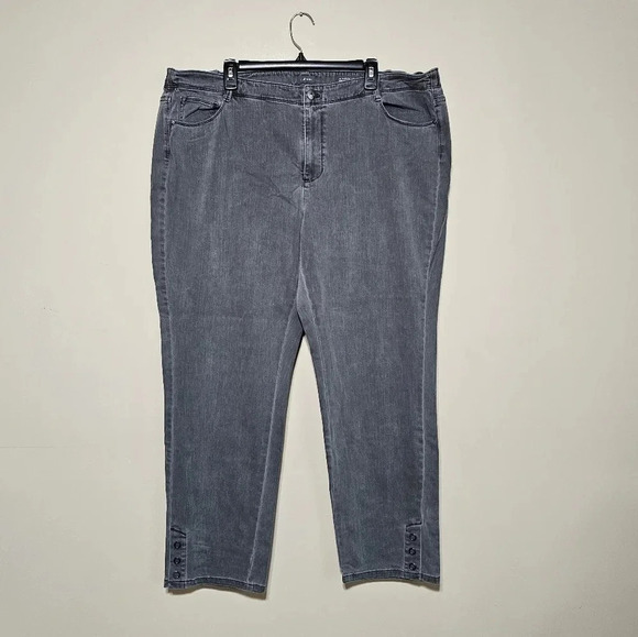 J. Jill Denim Authentic Fit Slim Ankle Women's Plus Size 22W Jeans Gray Stretch - Picture 1 of 10